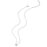 925 Sterling Silver Adjustable Necklace with CZ Pendants for Women
