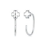 S925 Silver Brass and White Gold Plated 1.4cm Earrings for Women