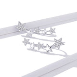 925 Sterling Silver Earrings with Plated Platinum and Pavé Setting CZ