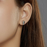 S925 Oxidized Silver Earrings Size 1*0.7cm for Women
