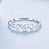 925 Sterling Silver Ring Size 6.0 with Pavé CZ in White Gold Finish for Women