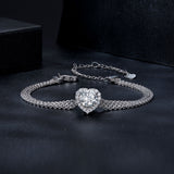 925 Sterling Silver & 1 Carat Moissanite & CZ White Gold Plated Bracelet for Women