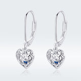 925 Sterling Silver Earrings with CZ and Platinum Plating, 2.3*0.8 cm