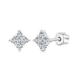 925 Sterling Silver 10mm Moissanite Earrings for Women