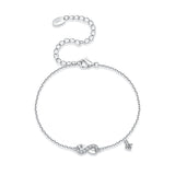 925 Sterling Silver White Gold Plated Moissanite 15+6cm Bracelet for Women