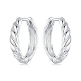 925 Sterling Silver Plated White Gold Earrings for Women - Size 11*3mm