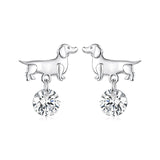 925 Sterling Silver White Gold Plated Pavé Setting CZ Earrings for Women