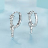 925 Sterling Silver Plated White Gold Earrings with CZ for Women