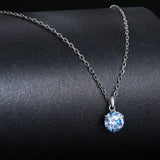 925 Sterling Silver Moissanite 6.5mm Diamond-like Pendant Necklace for Women