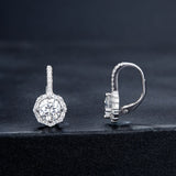 925 Sterling Silver Moissanite Earrings with Pavé Setting, 1.9x1.0cm for Women