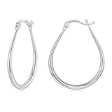 925 Sterling Silver Earrings for Women - 2.9x0.2cm, Plated White Gold, Style L