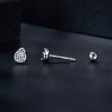 925 Sterling Silver 4mm Moissanite Earrings with Platinum Plating for Women
