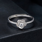 925 Sterling Silver White Gold Plated Moissanite Ring Size E for Women