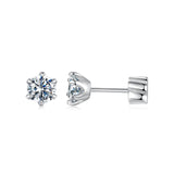 925 Sterling Silver 0.5 Carat Moissanite Earrings for Women