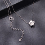 925 Sterling Silver Moissanite 0.5 Carat White Gold Plated Necklace for Women