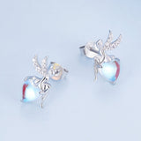 925 Sterling Silver Moonstone CZ Earrings for Women