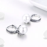 925 Sterling Silver Earrings with Quality Shell Pearl and CZ for Women