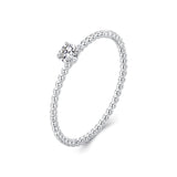 925 Sterling Silver 3mm Moissanite Ring for Women - Size 6