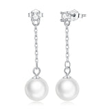 925 Sterling Silver Earrings with Pavé Setting CZ & Quality Shell Pearl