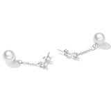 925 Sterling Silver Earrings with Pavé Setting CZ & Quality Shell Pearl