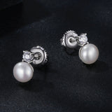 925 Sterling Silver Moissanite 0.1ct Freshwater Pearl Earrings for Women