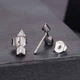 925 Sterling Silver 0.08ct and 0.12ct Moissanite Earrings in White Gold for Women