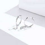 925 Sterling Silver Earrings 2.6x0.7cm for Women