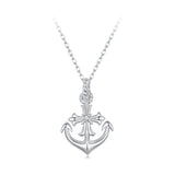 925 Sterling Silver Necklace with Pavé Set CZ and White Gold Plating