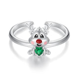 925 Sterling Silver Enamel Pavé CZ Ring