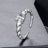 925 Sterling Silver Moissanite 0.65 Carat Ring for Women Size E