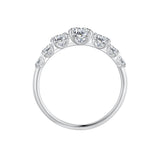 925 Sterling Silver Moissanite Engagement Ring with 5mm, 4mm, 3mm, 2.5mm Stones for Women
