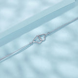 925 Sterling Silver Bracelet with Pavé Setting CZ, 170+50mm Length, White Gold Plated for Women