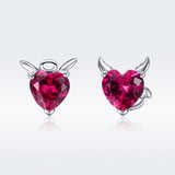 925 Sterling Silver Earrings with Pavé Setting CZ, 1*0.9cm for Women