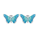 925 Sterling Silver Earrings with Enamel and CZ for Women