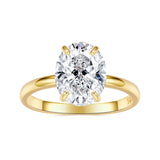 925 Sterling Silver 3.5 Carat Oval Zircon Ring with White Gold Plating for Women