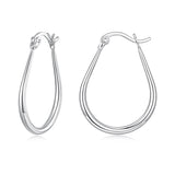 925 Sterling Silver Earrings for Women - 2.9x0.2cm, Plated White Gold, Style L