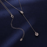925 Sterling Silver Moissanite Necklace with 3 Stone Sizes for Women