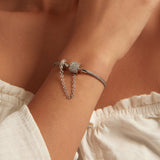 925 Sterling Silver Bracelet 17cm with Pavé Setting CZ for Women
