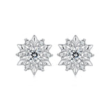 925 Sterling Silver White Gold Plated 0.7cm Pavé Set CZ Earrings for Women