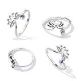 925 Sterling Silver Oxidized Pavé Setting CZ Ring for Women