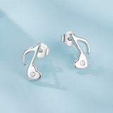 925 Sterling Silver Earrings with Pavé Setting CZ in White Gold Finish, 1x0.7cm for Women
