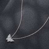 925 Sterling Silver Plated White Gold Moissanite Necklace 40+5cm for Women