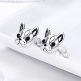 925 Sterling Silver Oxidized Enamel Earrings for Women 1*1cm