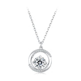 925 Sterling Silver Moissanite Necklace 40+5cm with CZ for Women