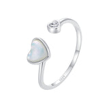 925 Sterling Silver Ring with Pavé Setting and White Shell
