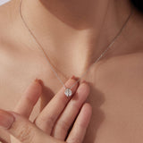 925 Sterling Silver 0.65 Carat Genuine Moissanite Necklace for Women