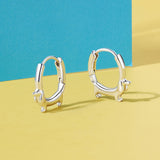 925 Sterling Silver Earrings 14*3mm with 11mm Inner Diameter for Women