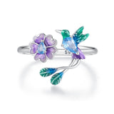 925 Sterling Silver Enamel 1.8mm Pavé Setting CZ Ring for Women