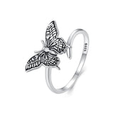 925 Sterling Silver Oxidized Silver 1.4mm Width Rings for Women