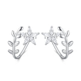 925 Sterling Silver Plated Platinum Earrings with CZ